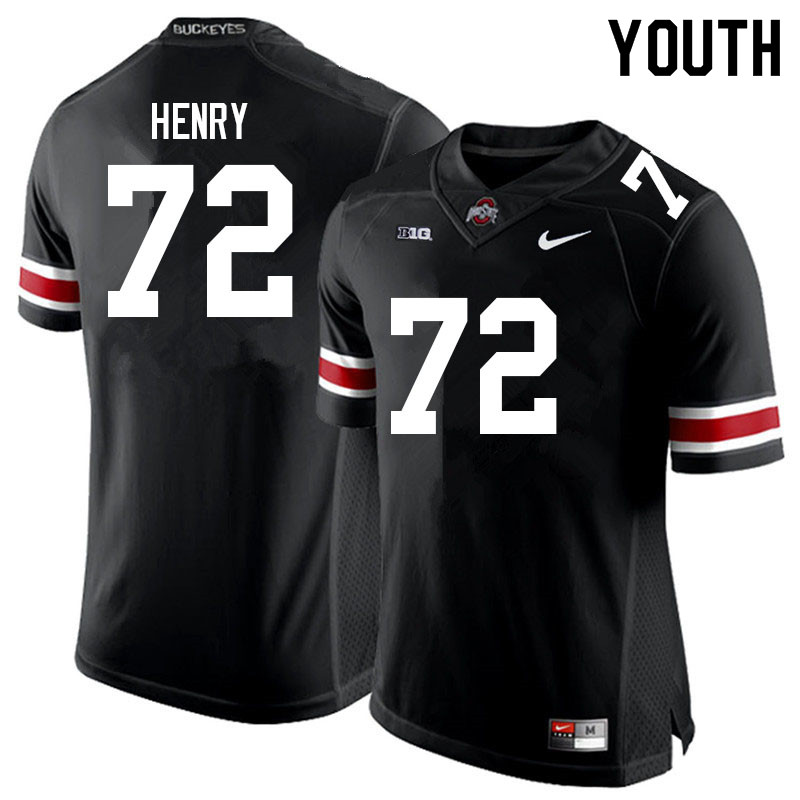 Ohio State Buckeyes Avery Henry Youth #72 Black Authentic Stitched College Football Jersey